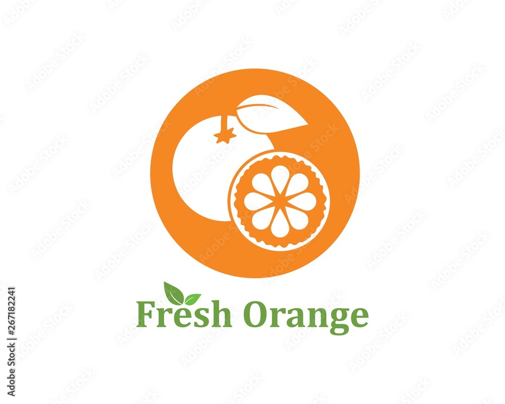 orange fruit icon vector logo illustration