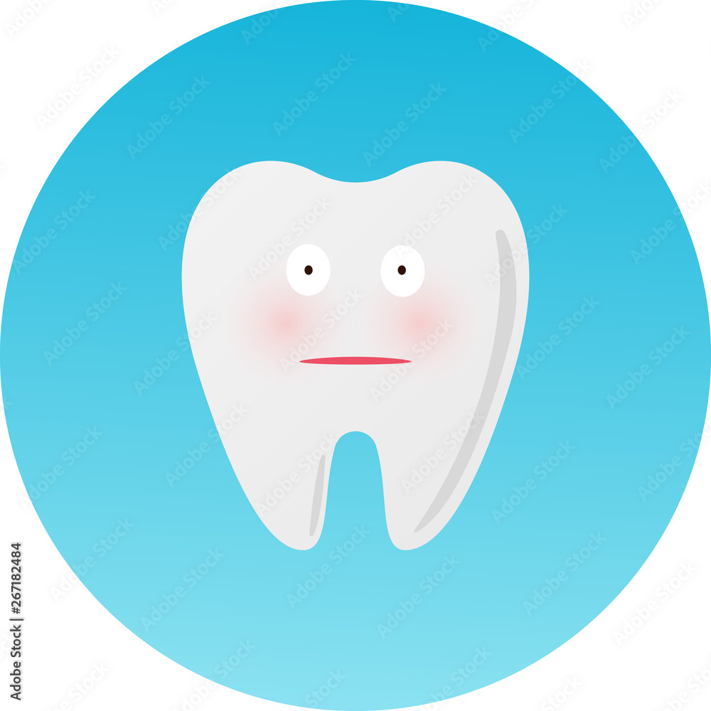 Cute sad cavity cartoon tooth character, childrens dentistry, dental care concept vector Illustration icon Cute sad cavity cartoon tooth character, childrens dentistry, dental care concept vector Illustration icon