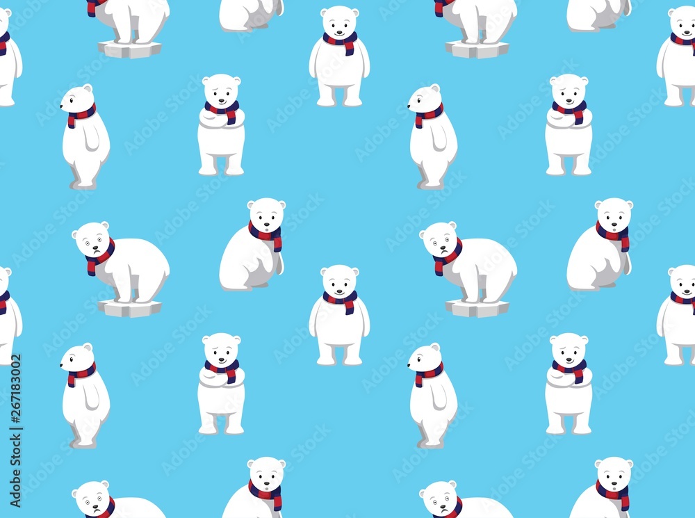 Pola Bear Funny Seamless Wallpaper