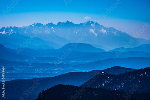 Beautiful view of Shika Snow Mountain at Shangri-La, China
