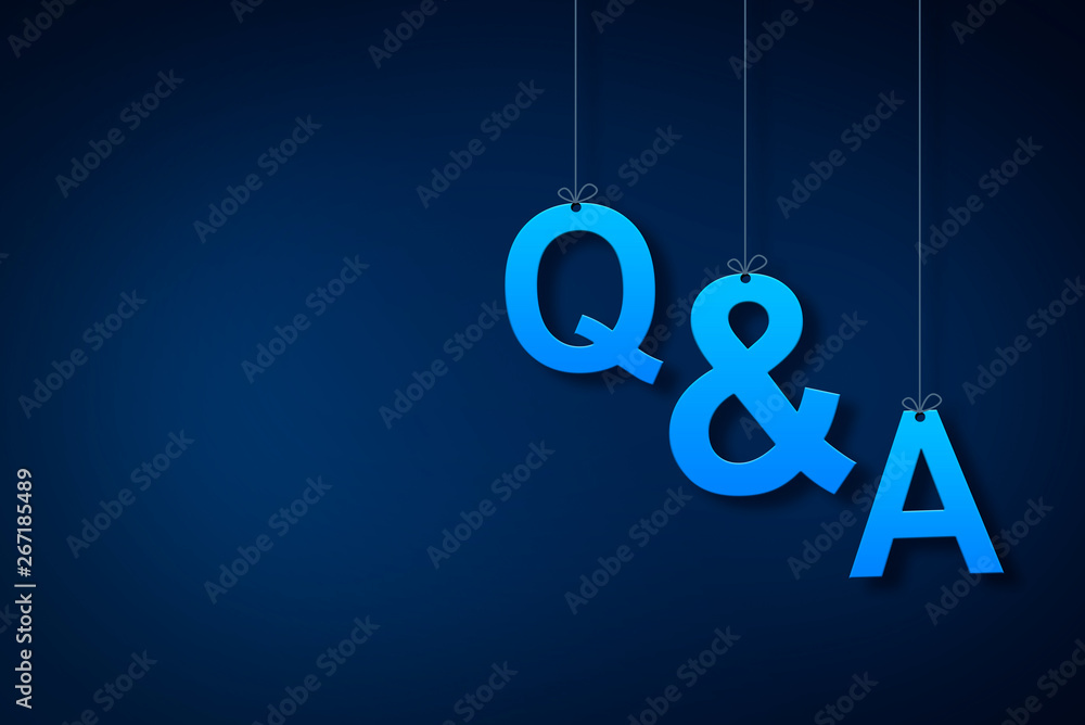 Question answer concept on blue background Question answer concept on blue background