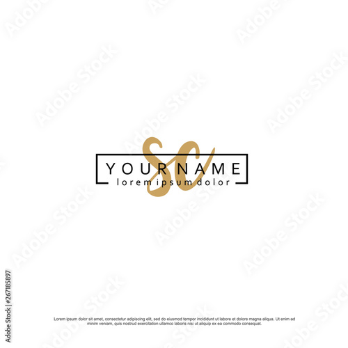Initial S C SC elegant logo template vector
