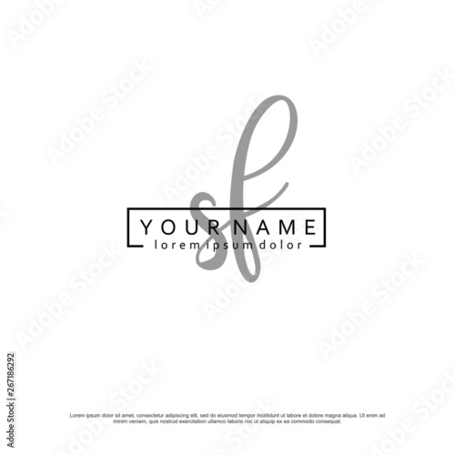 Initial S F SF elegant logo template vector