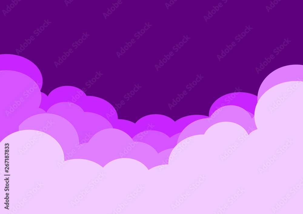 flat background colored clouds