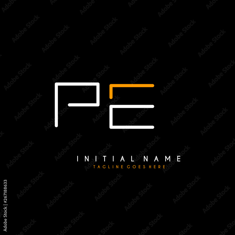 Initial P E PE minimalist modern logo identity vector Initial P E PE minimalist modern logo identity vector