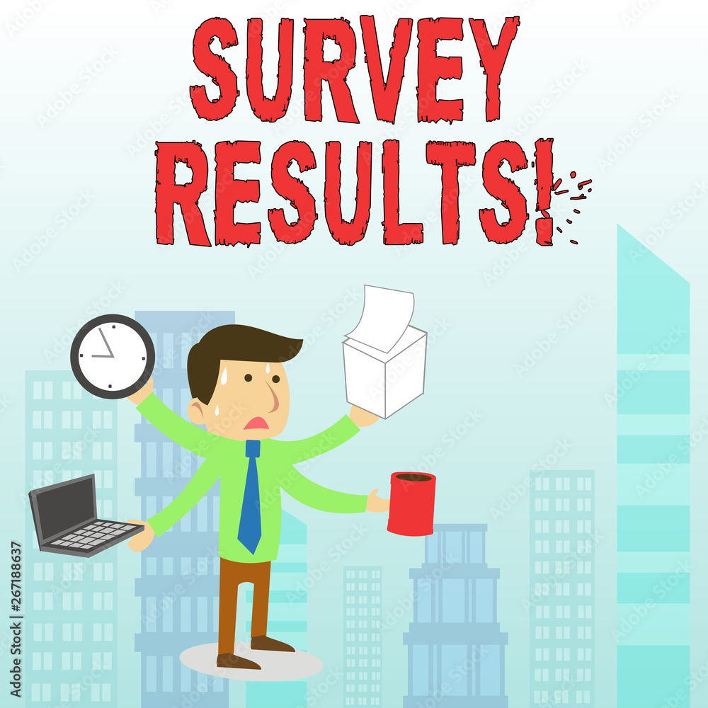 Conceptual hand writing showing Survey Results. Concept meaning result of activity that collects or acquires statistical data Conceptual hand writing showing Survey Results. Concept meaning result of activity that collects or acquires statistical data