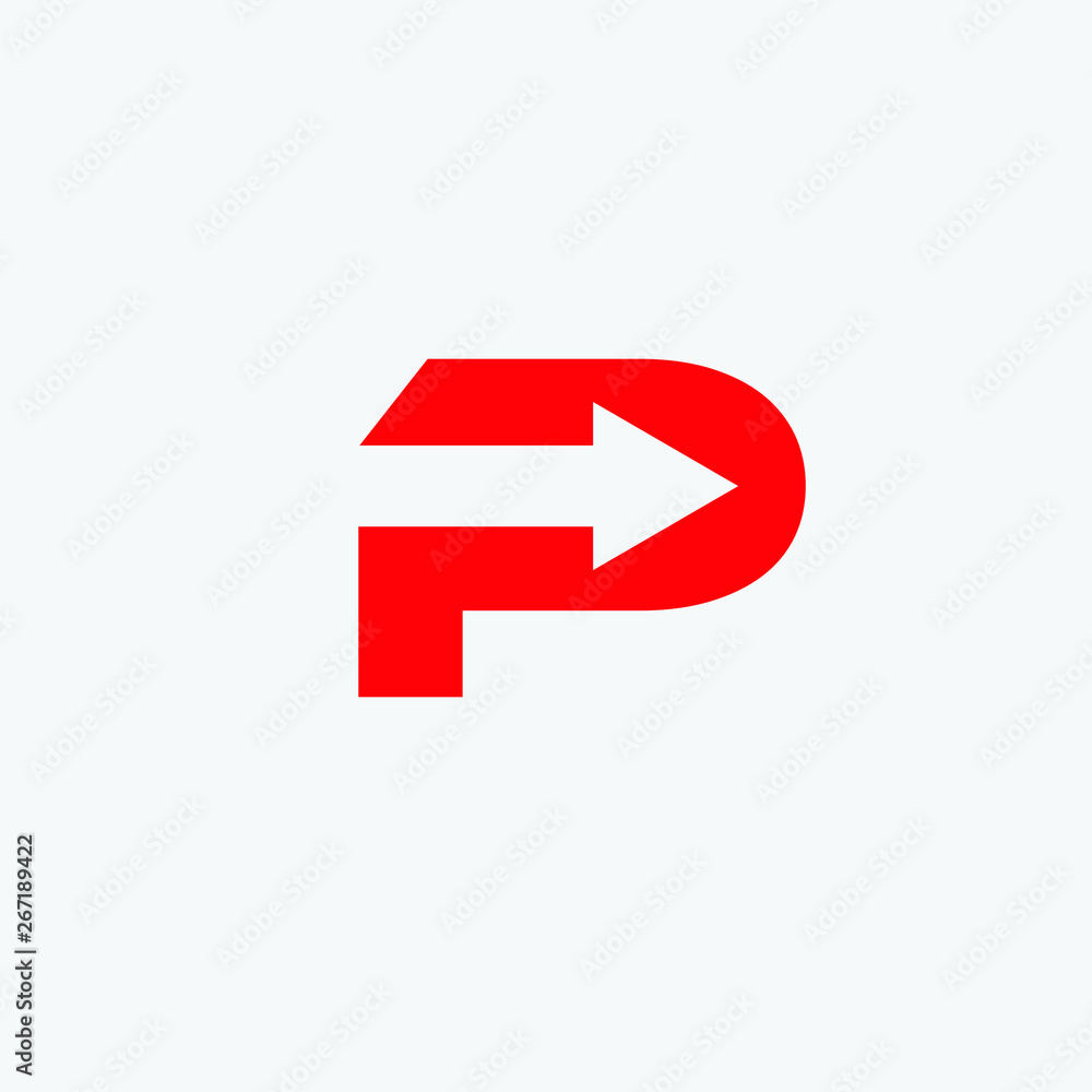 P letter forward icon logo vector P letter forward icon logo vector