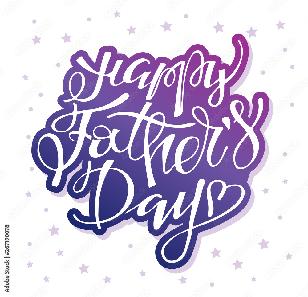 Happy Fathers day - cute lettering label art banner