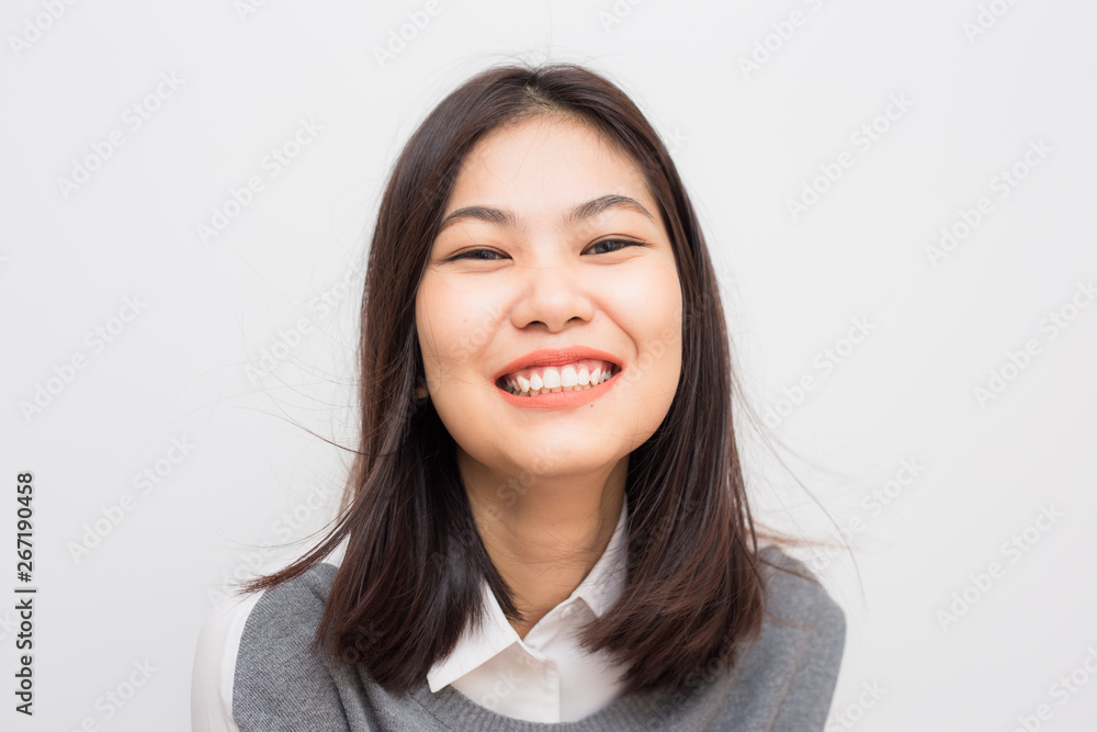 Healthy long hair and skin care concept women smiling Healthy long hair and skin care concept women smiling