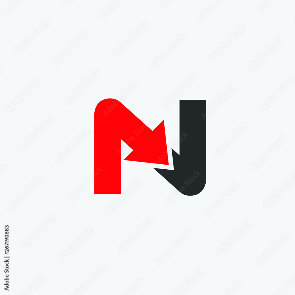 N letter forward logo vector
