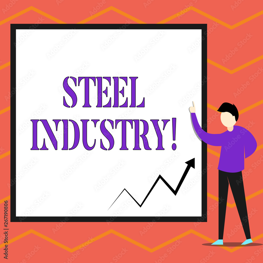 Writing note showing Steel Industry. Business concept for The industrial sector that produces and trades in steel Writing note showing Steel Industry. Business concept for The industrial sector that produces and trades in steel
