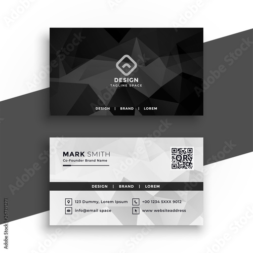 black and white abstract business card design