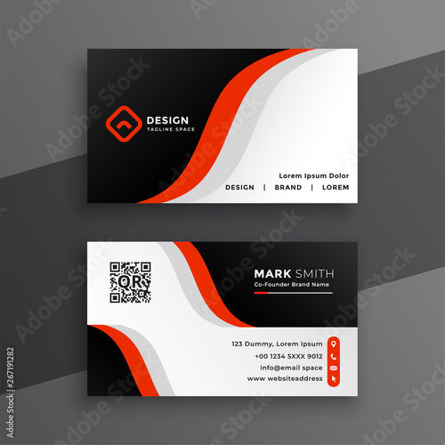 red modern business card design template