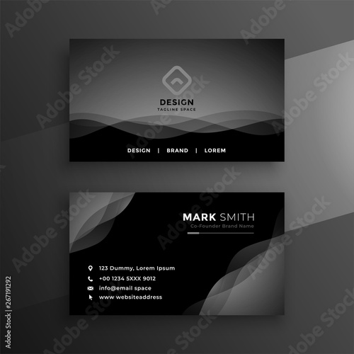 abstract black business card design