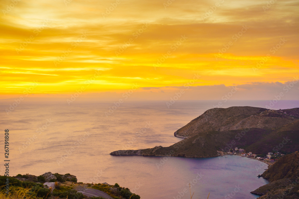 Greek coast at sunrise Peloponnese Mani