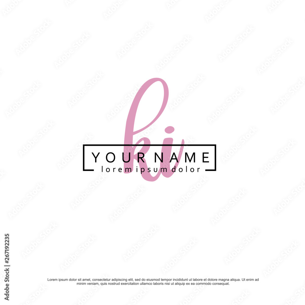 Initial K I KI elegant logo template vector Initial K I KI elegant logo template vector