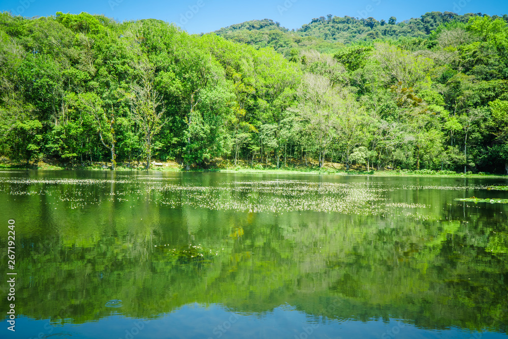 Selva Negra in Matagalpa, lake and trees in the central mountain area of Nicaragua