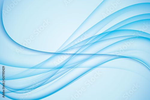 Transparent blue wave. Smoky wavy waves of blue color. Abstract wave background.