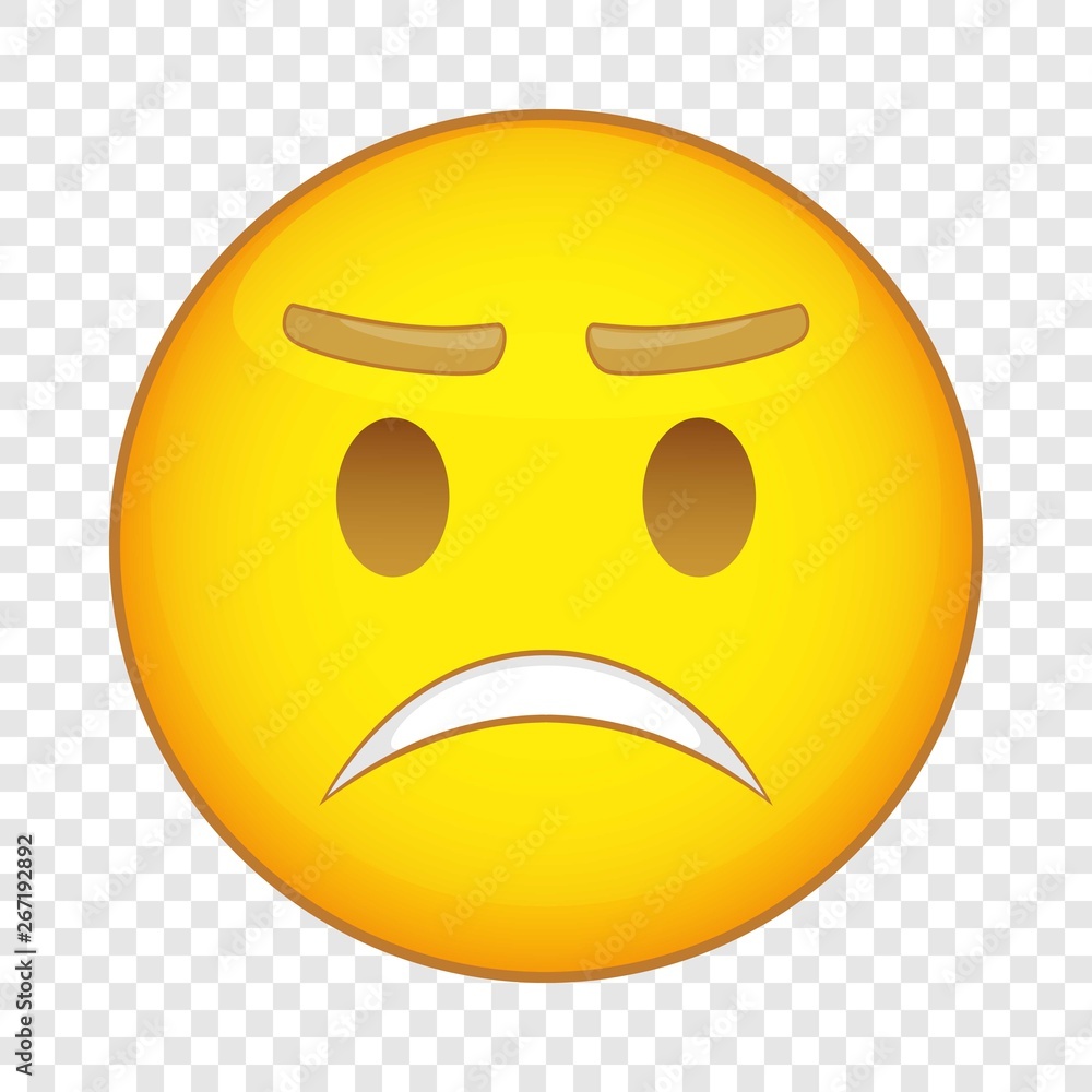 Angry emoticon icon. Cartoon illustration of emoticon vector icon for web design Angry emoticon icon. Cartoon illustration of emoticon vector icon for web design