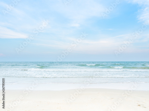 Beautiful day at the beach and blue sky. © arlee