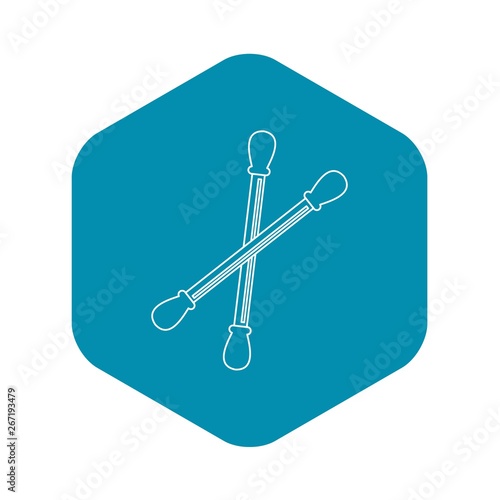 Cotton sticks icon. Outline illustration of cotton sticks vector icon for web