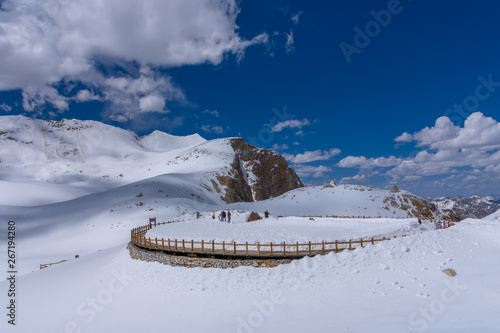 Beautiful landscape snow mountain view of Dagu Glacier National park ,Chengdu, China