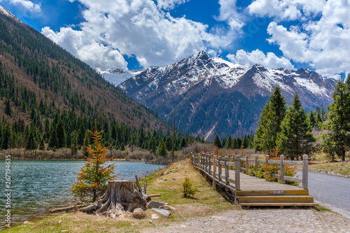 Beautiful landscape snow mountain view of Dagu Glacier National park ,Chengdu, China photo