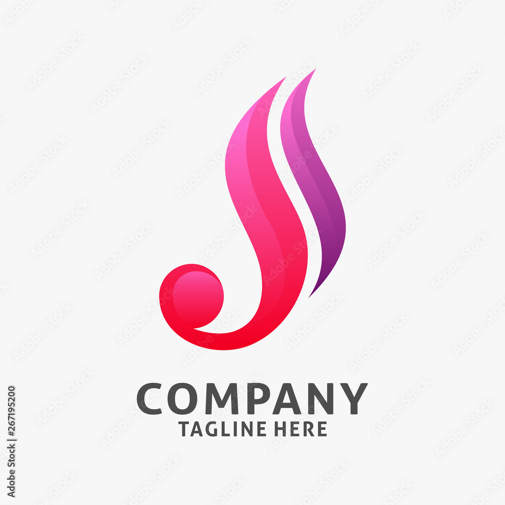 Letter J flow logo design Letter J flow logo design