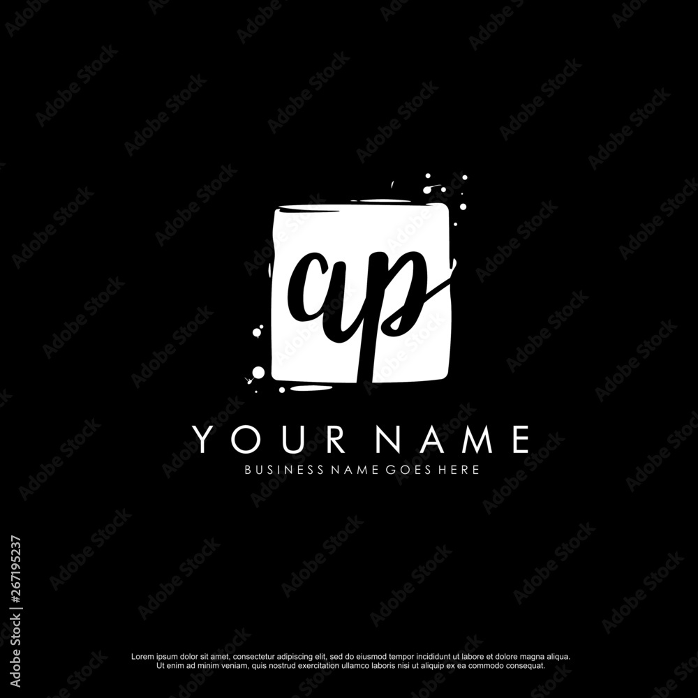 A P AP initial square logo template vector
