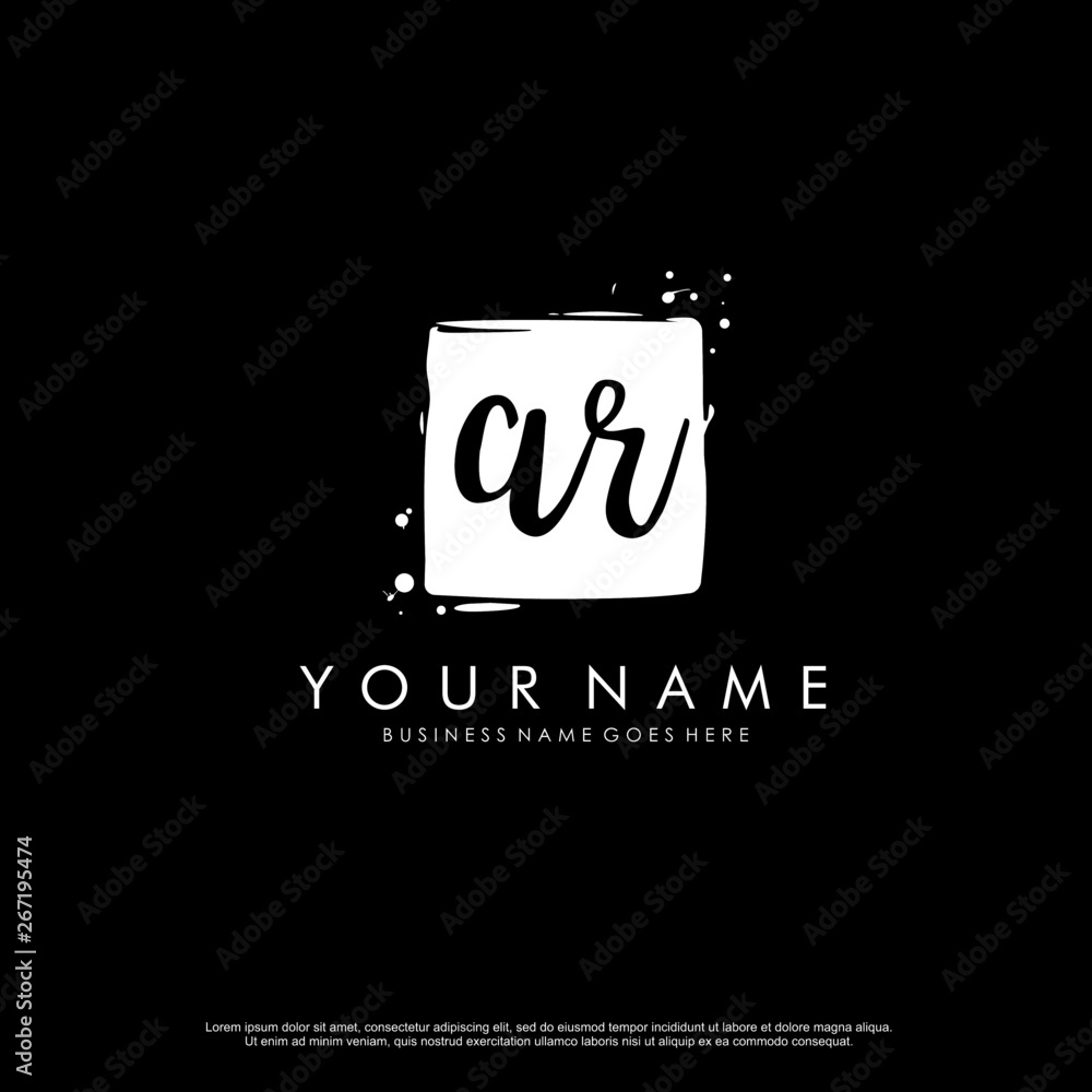 A R AR initial square logo template vector A R AR initial square logo template vector