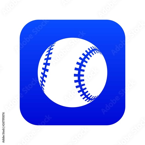Baseball icon blue vector isolated on white background