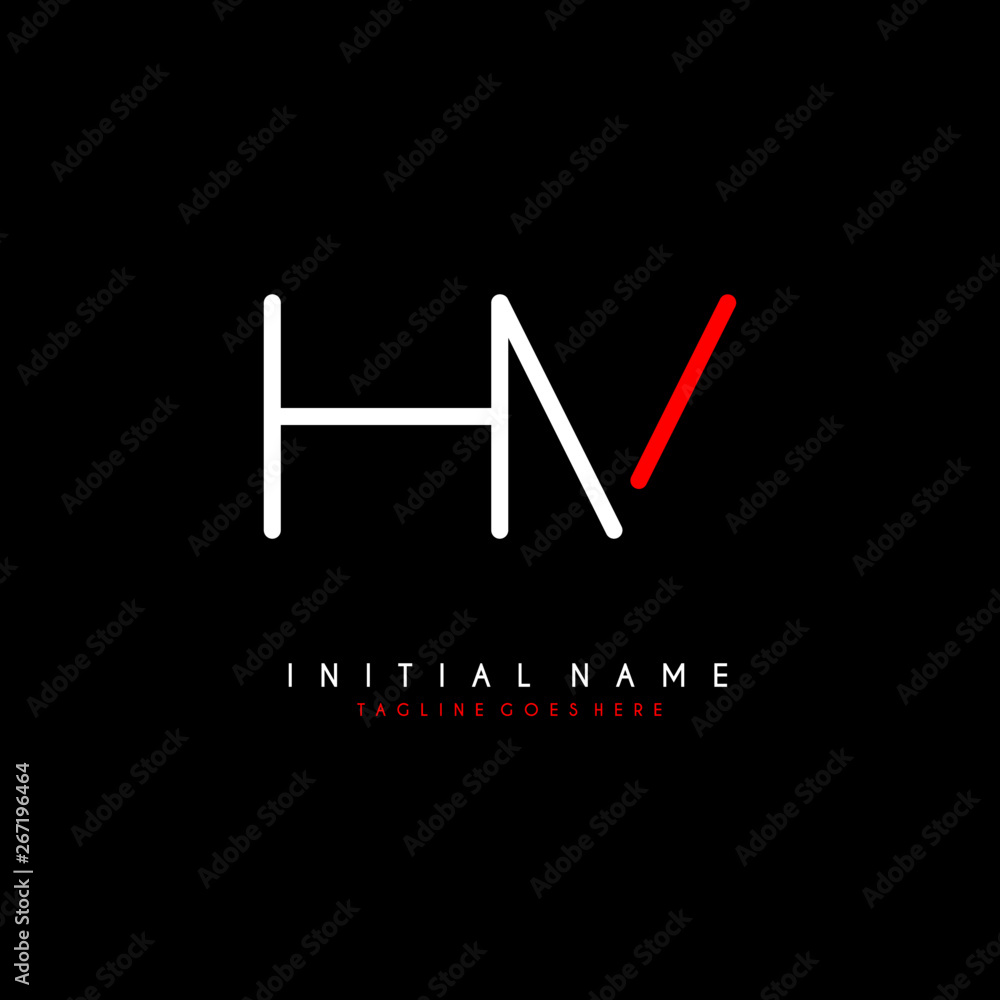 Initial H V HV minimalist modern logo identity vector