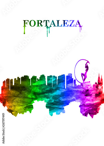 Fortaleza Brazil skyline Portrait Rainbow