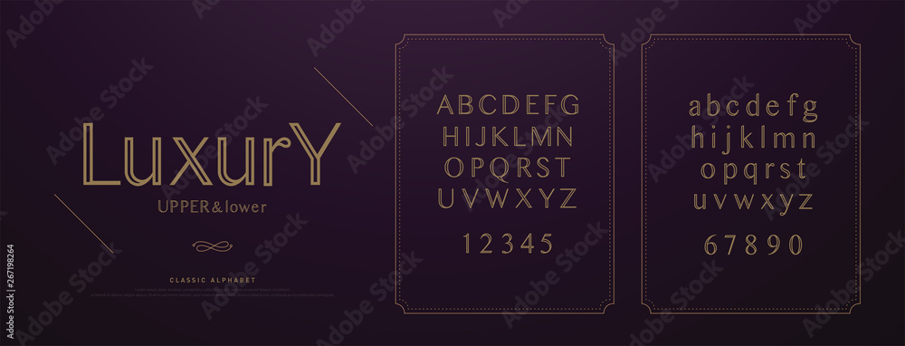 Elegant luxury alphabet letters font set. Wedding Classic Lettering ...