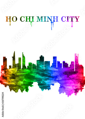 Ho Chi Minh City Vietnam skyline Portrait Rainbow