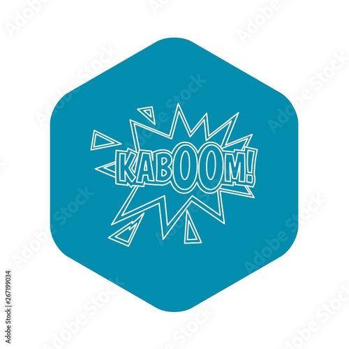 Kaboom, comic book explosion icon. Outline illustration of Kaboom, comic book explosion vector icon for web
