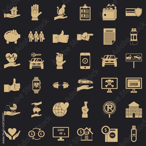 Error icons set. Simple style of 36 error vector icons for web for any design