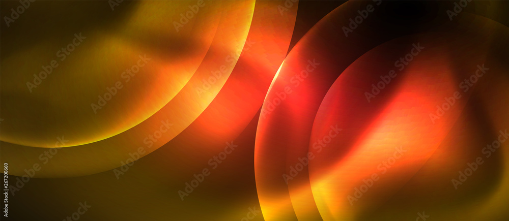 Obraz premium Shiny neon circles abstract background
