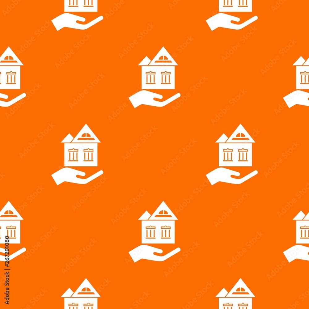 Fototapeta premium Home protection pattern vector orange for any web design best