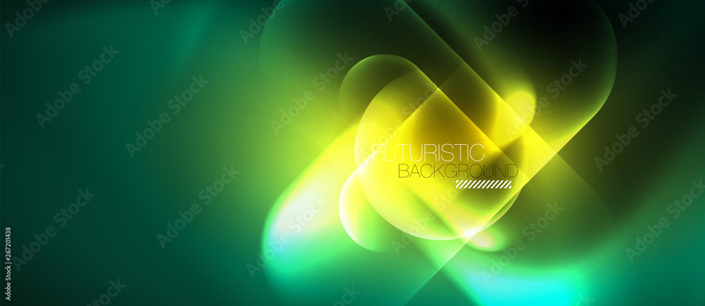 Neon glowing techno lines, hi-tech futuristic abstract background template Neon glowing techno lines, hi-tech futuristic abstract background template