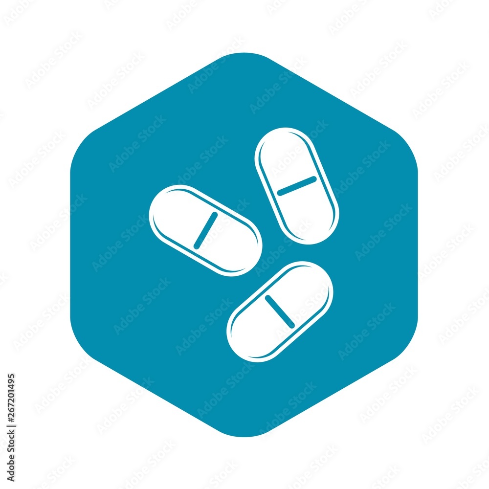 Three pills icon. Simple illustration of three pills vector icon for web Three pills icon. Simple illustration of three pills vector icon for web