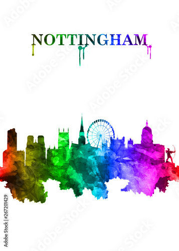 Nottingham England skyline Portrait Rainbow