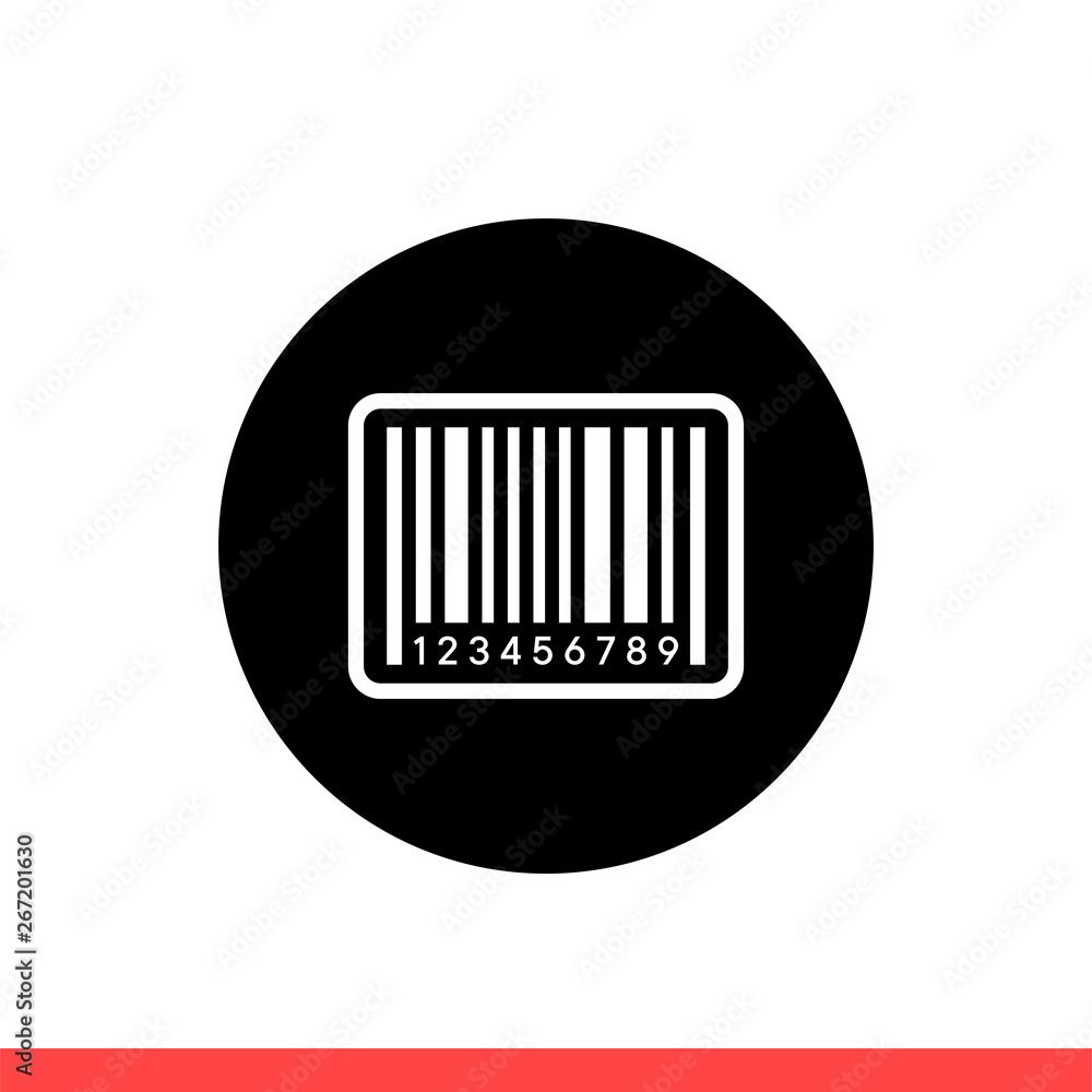 Barcode vector icon, label symbol. Simple, flat design isolated on white background for web or mobile app Barcode vector icon, label symbol. Simple, flat design isolated on white background for web or mobile app