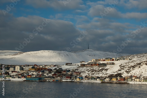 Hammerfest Norway, view of town from the water
