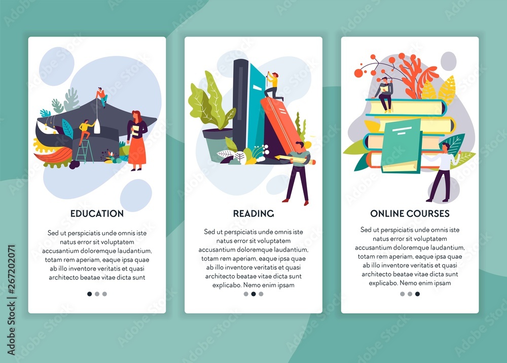 Education reading and online course web page template