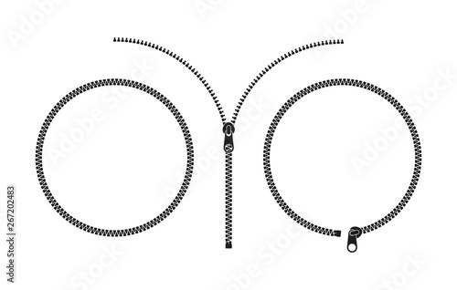 Zipper. Vector illustration. Isolated zip on white background