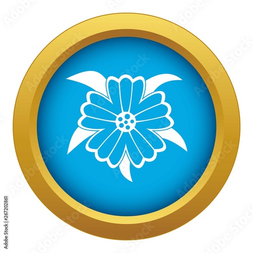 Flower icon blue vector isolated on white background for any design