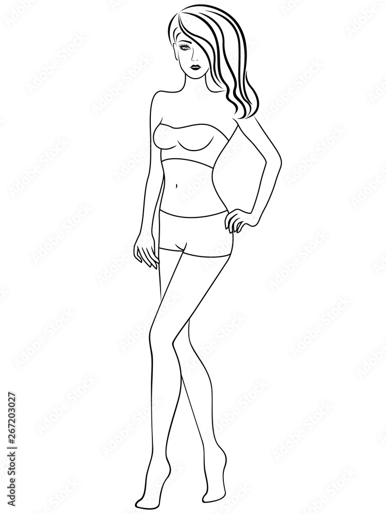 Slim lady in underwear Slim lady in underwear
