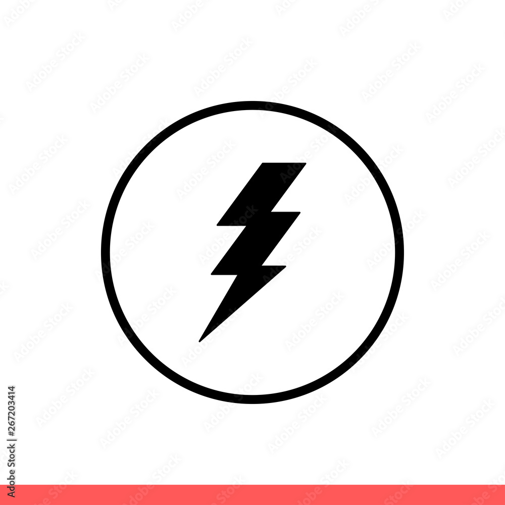 Lightning vector icon, thunder symbol. Simple, flat design isolated on white background for web or mobile app Lightning vector icon, thunder symbol. Simple, flat design isolated on white background for web or mobile app