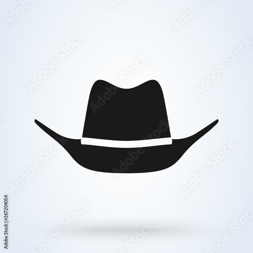 Cowboy hat icon isolated on white background. Vector illustration